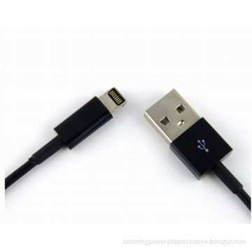 Black Mini Usb Apple Charger Cord , 8 Pin For Iphone 5 And Ipad